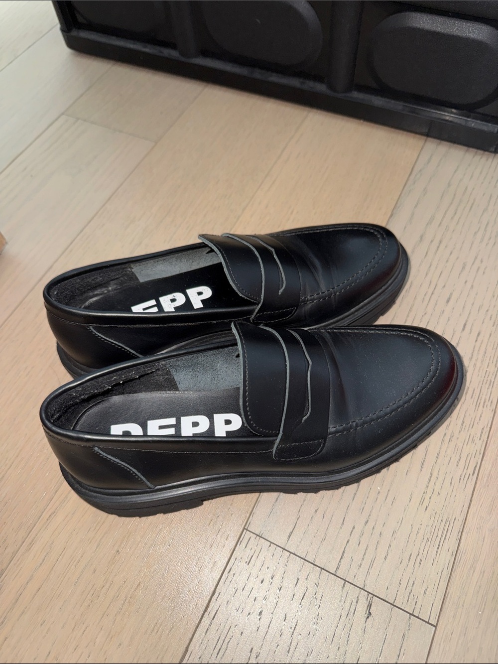 DEPP Black Chunky Loafers